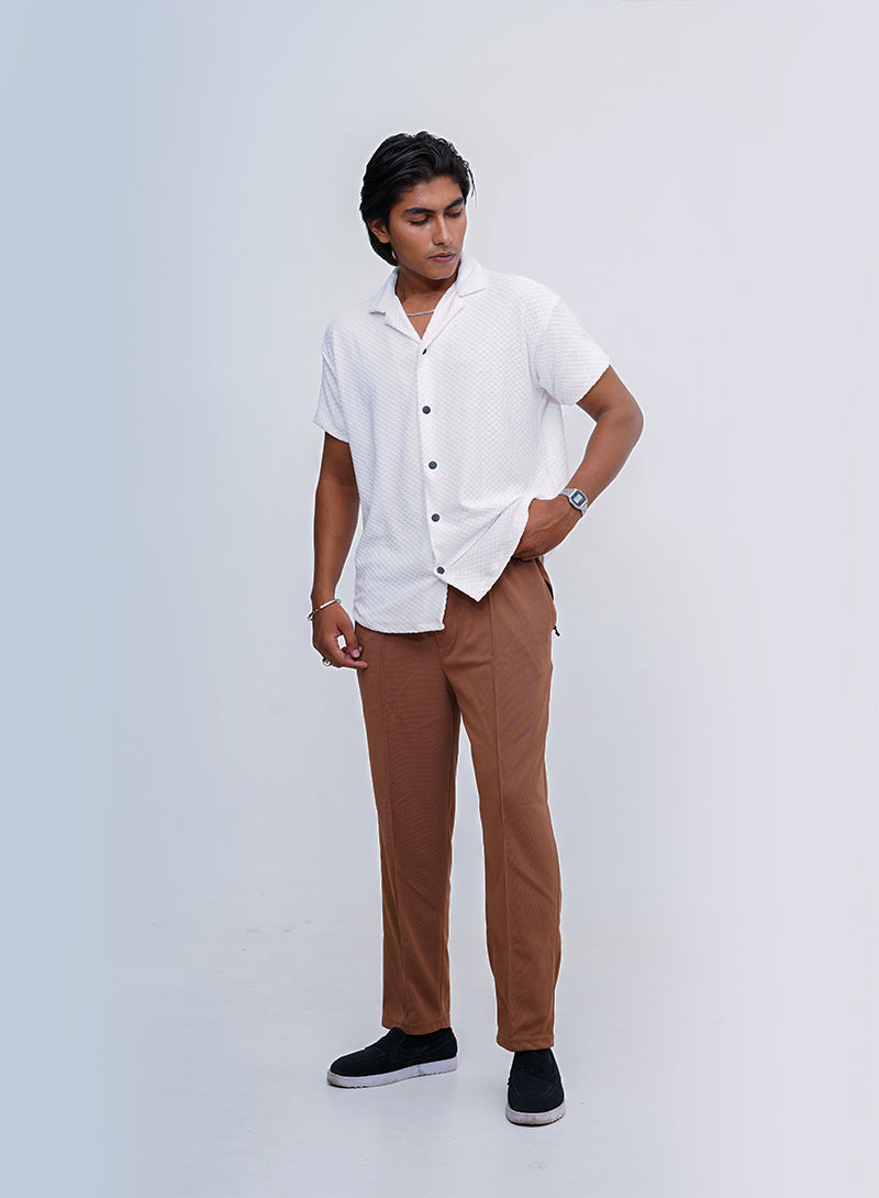 Men's Imported Plated Brown Baggy Joggers