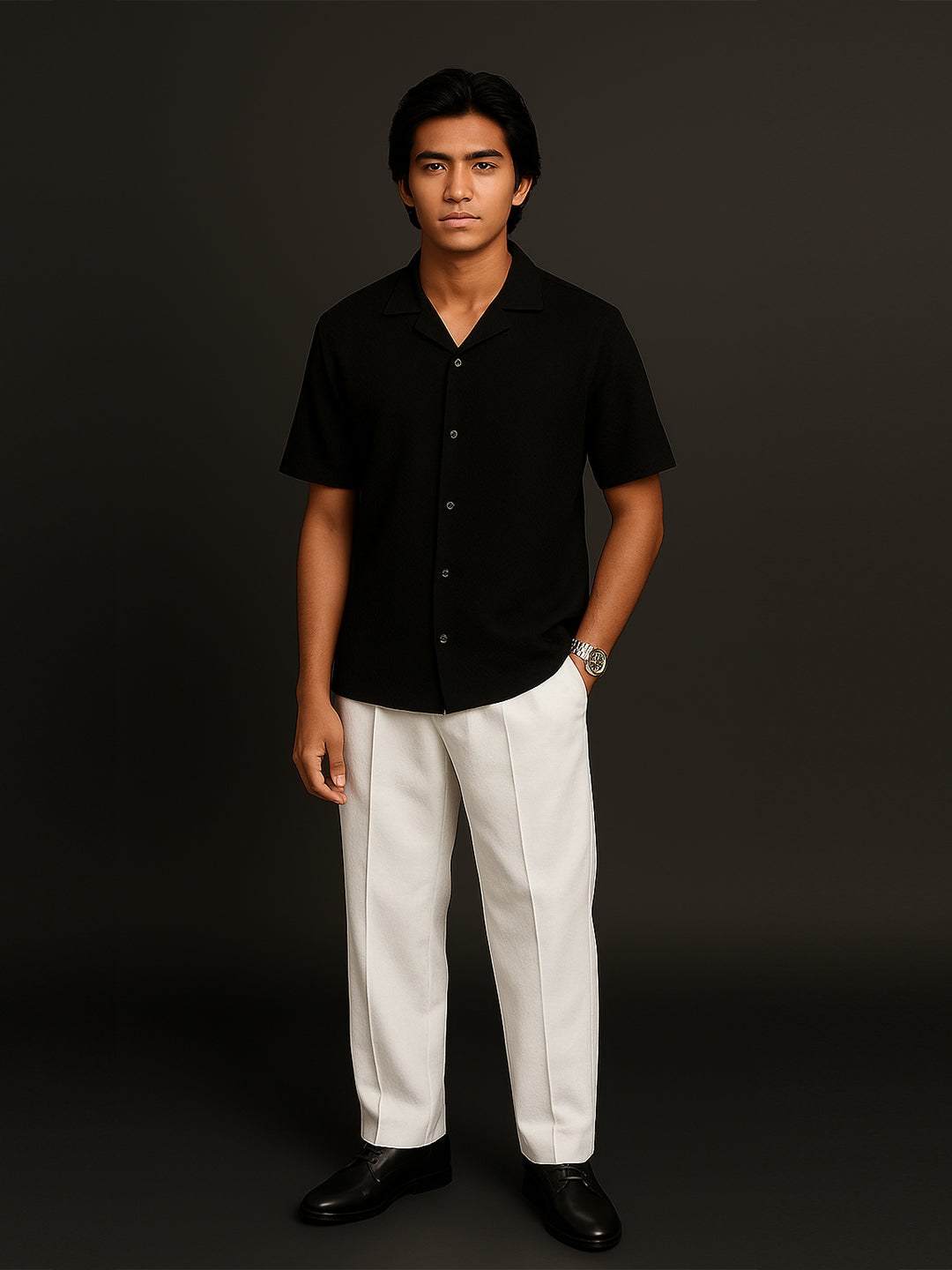 Elite Menβs Limited Edition Black/White Cord-Set