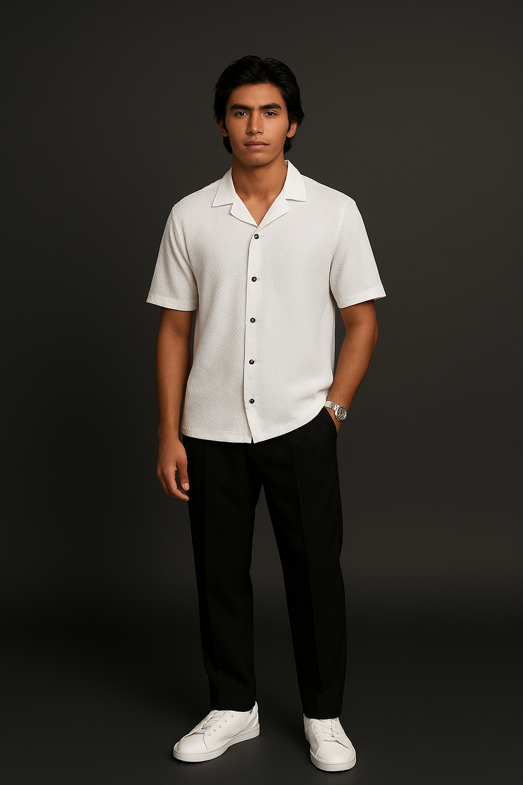 Elite Menβs Limited Edition White/Black Cord-Set