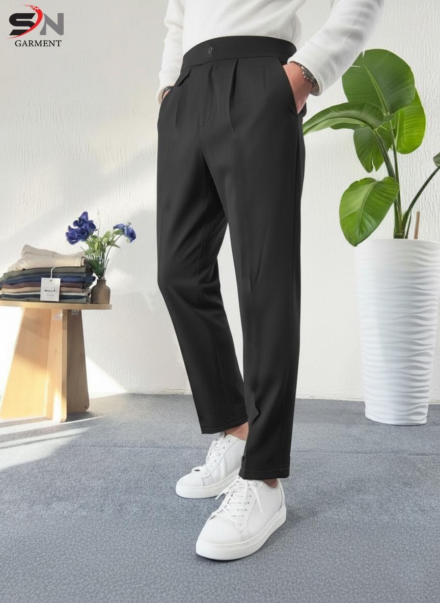 AB Denim Gurkha Pant – Smart Casual Cotton Fleece Trouser for Men