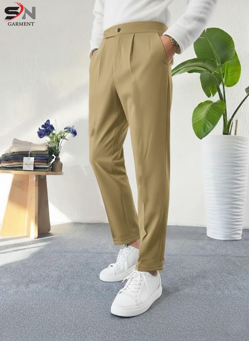 AB Denim Gurkha Pant – Smart Casual Cotton Fleece Trouser for Men