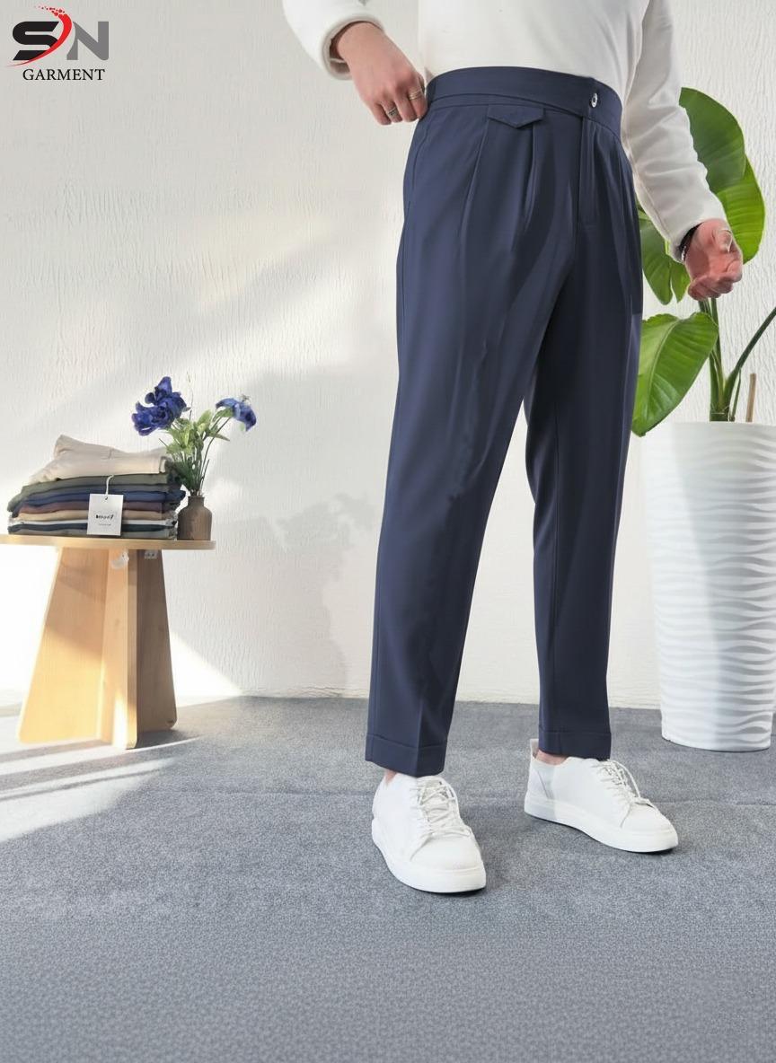 AB Denim Gurkha Pant – Smart Casual Cotton Fleece Trouser for Men