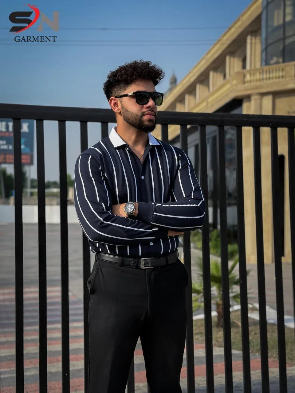 AB Denim Lining Printed Jacket – Stylish Shirt-Style Layer for All Seasons