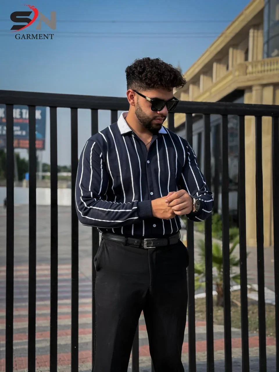 AB Denim Lining Printed Jacket – Stylish Shirt-Style Layer for All Seasons