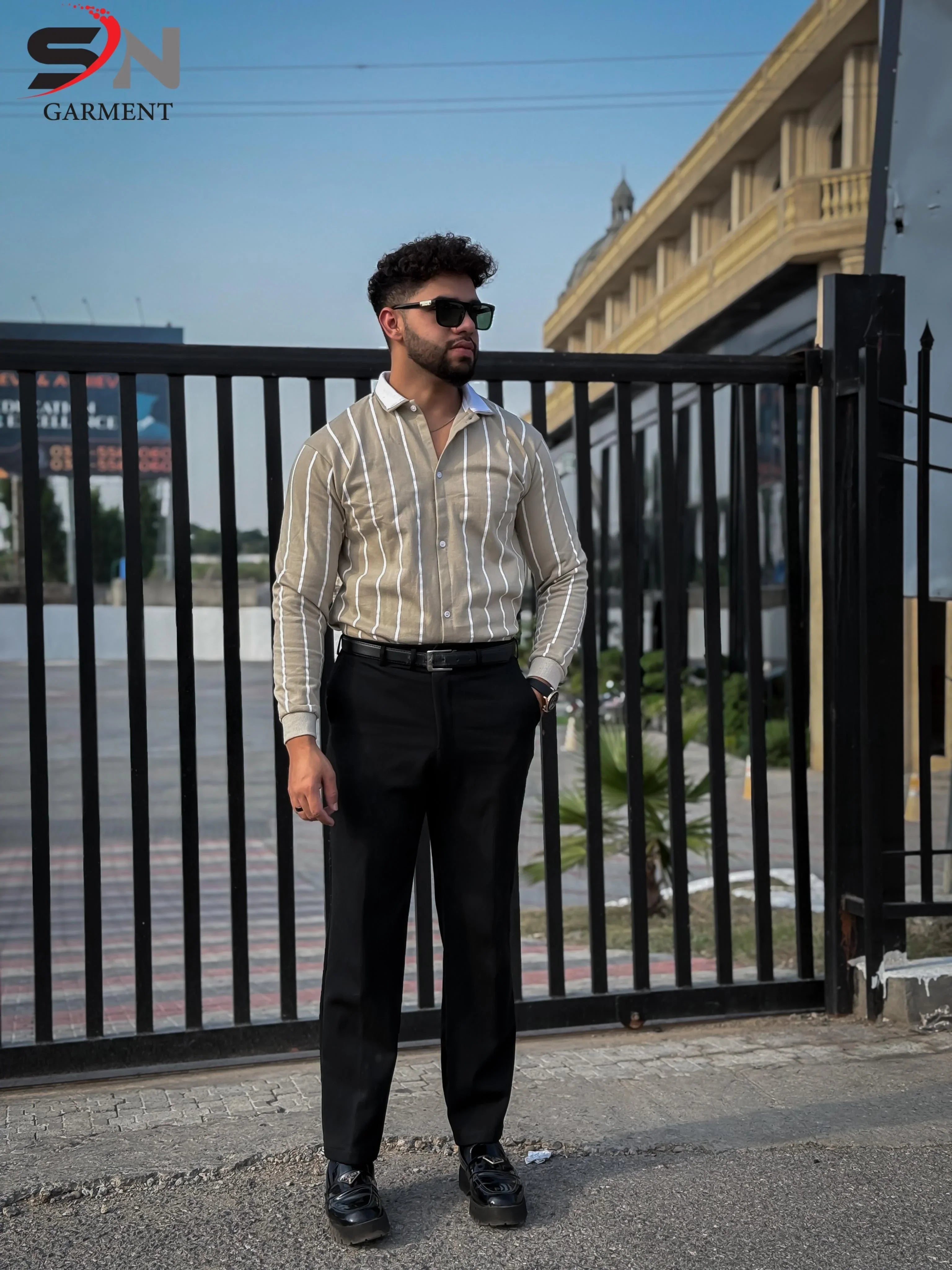 AB Denim Lining Printed Jacket – Stylish Shirt-Style Layer for All Seasons