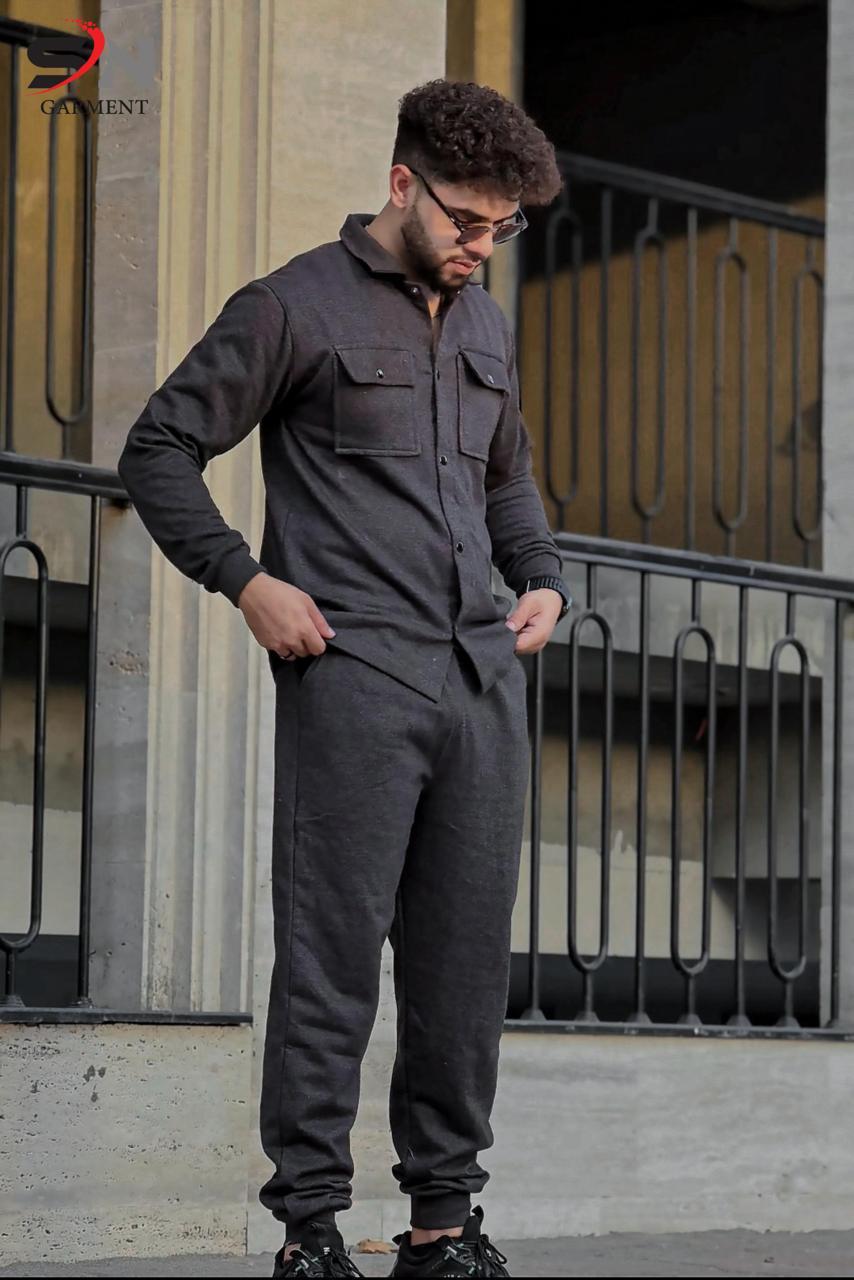 Premium Cotton Fleece Tracksuit: Double Pocket Comfort Set | Tracksuit for Men