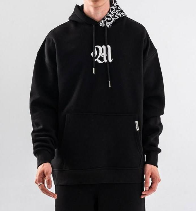 Warm Cotton Fleece Hoodie with Embossed Print | Heavy Winter Wear PK