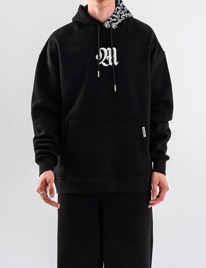 Warm Cotton Fleece Hoodie with Embossed Print | Heavy Winter Wear PK