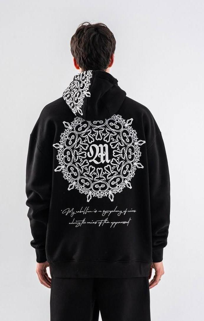 Warm Cotton Fleece Hoodie with Embossed Print | Heavy Winter Wear PK