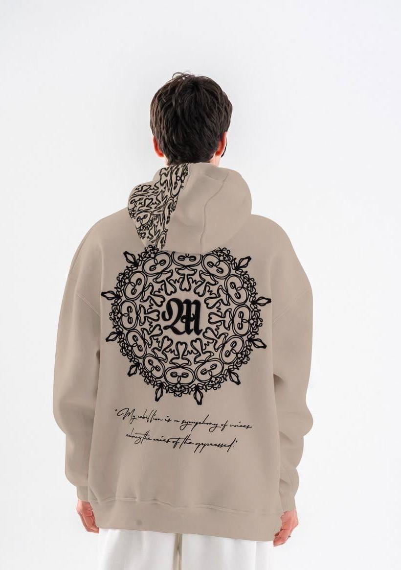 Warm Cotton Fleece Hoodie with Embossed Print | Heavy Winter Wear PK