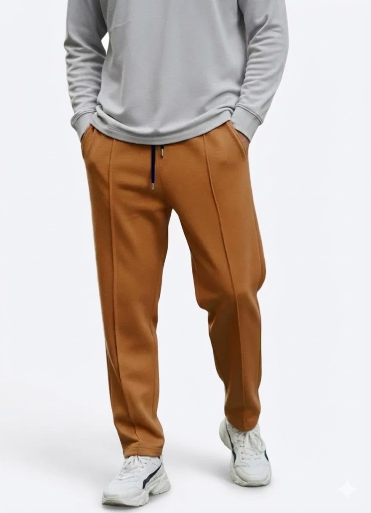 PLATED BAGGY TROUSER